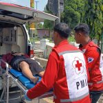 PMI Jombang Tangani Kecelakaan R2 Vs R2 Di Alun-Alun Jombang